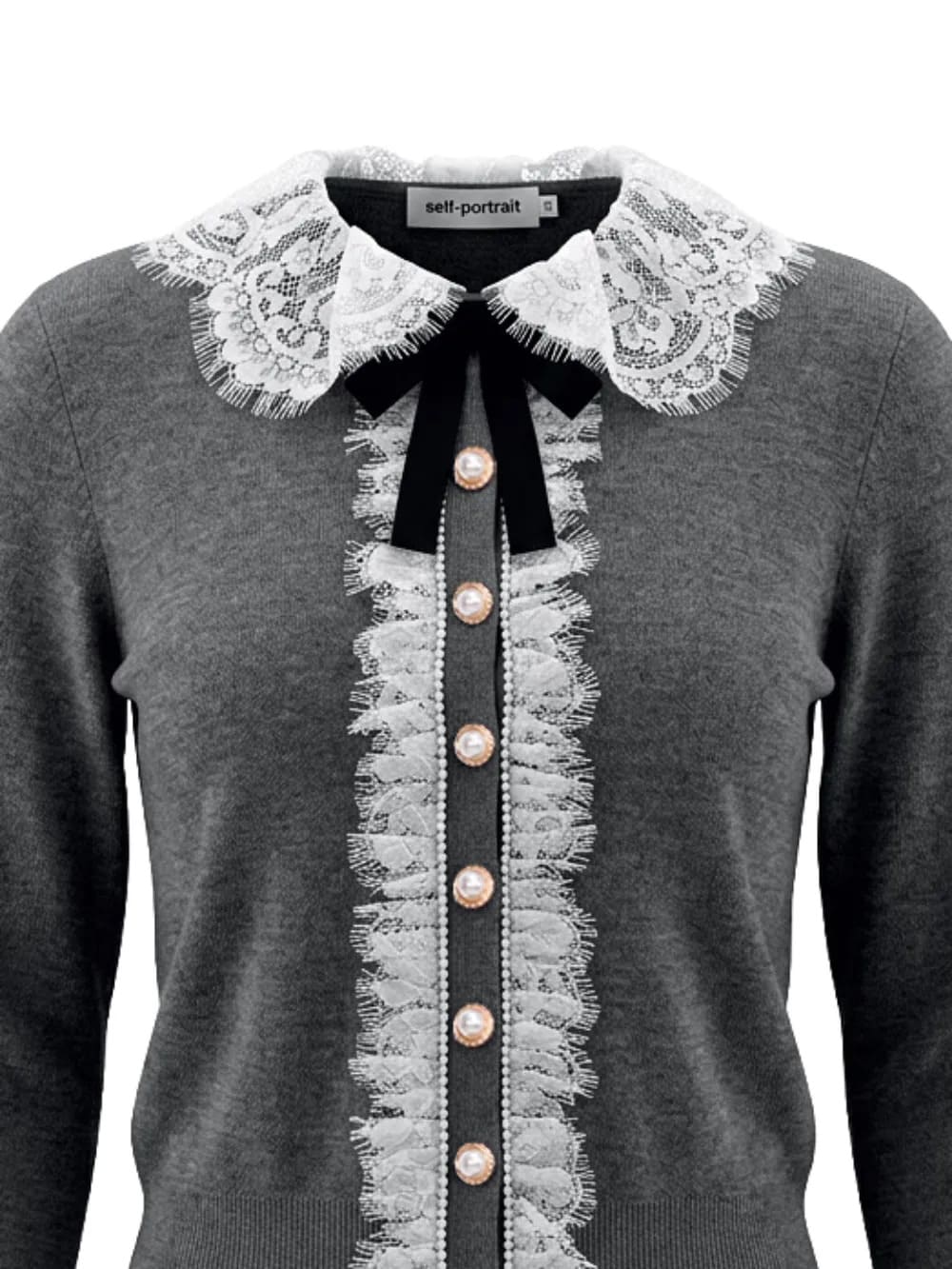 CARDIGAN SELF-PORTRAIT CUELLO ENCAJE
