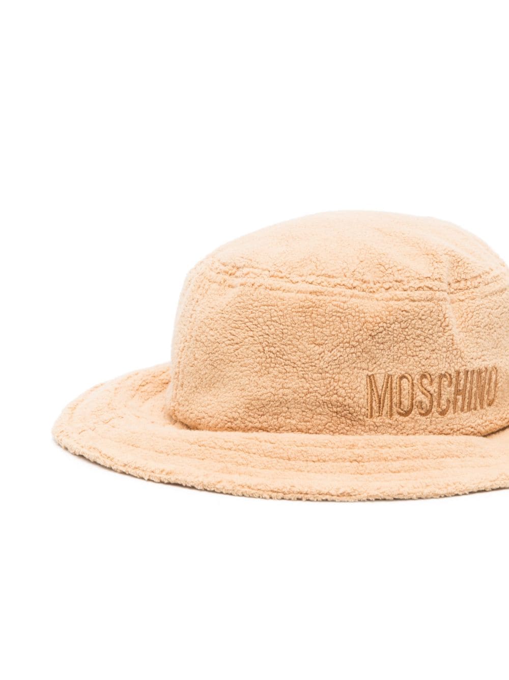 MOSCHINO EMBROIDERED-LOGO FLEECE BUCKET HAT