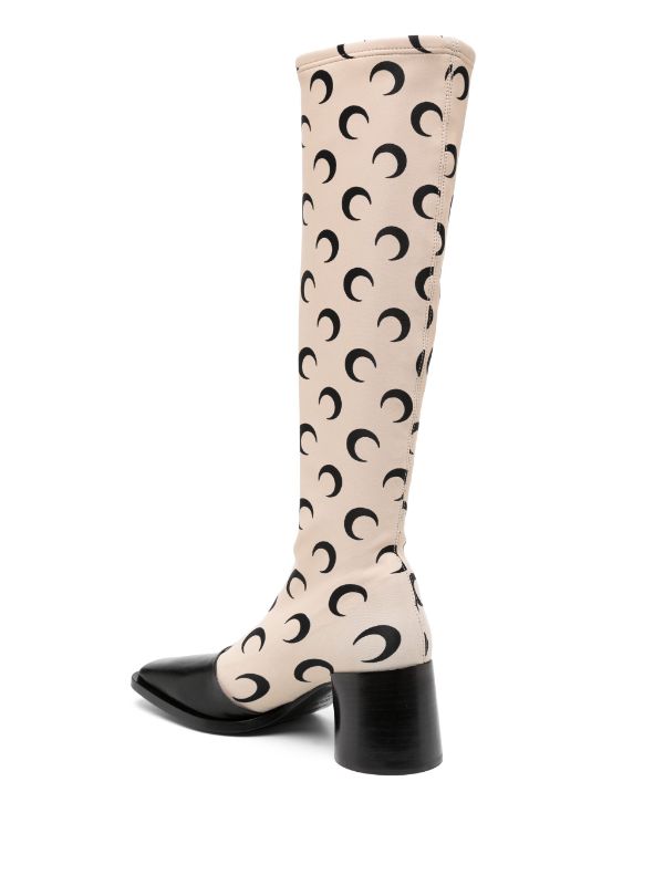MARINE SERRE REGENERATED MOONGRAM-PATTERN 65MM BOOTS