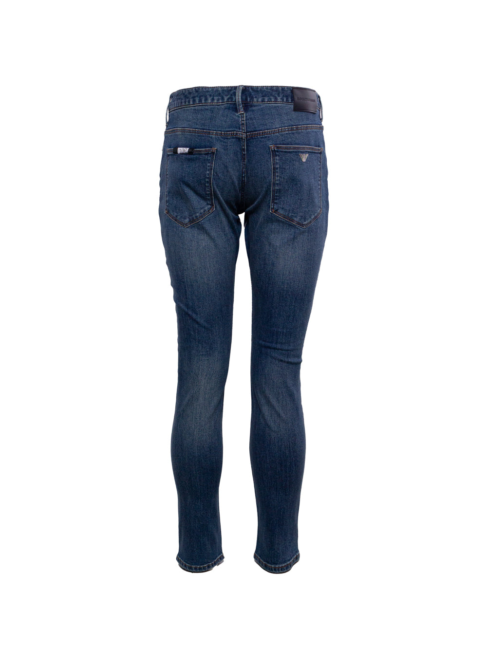 EMPORIO ARMANI LOGO-PLAQUE STRAIGHT-LEG JEANS