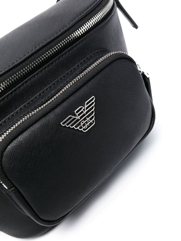 EMPORIO ARMANI LEATHER LOGO-PLAQUE BAG