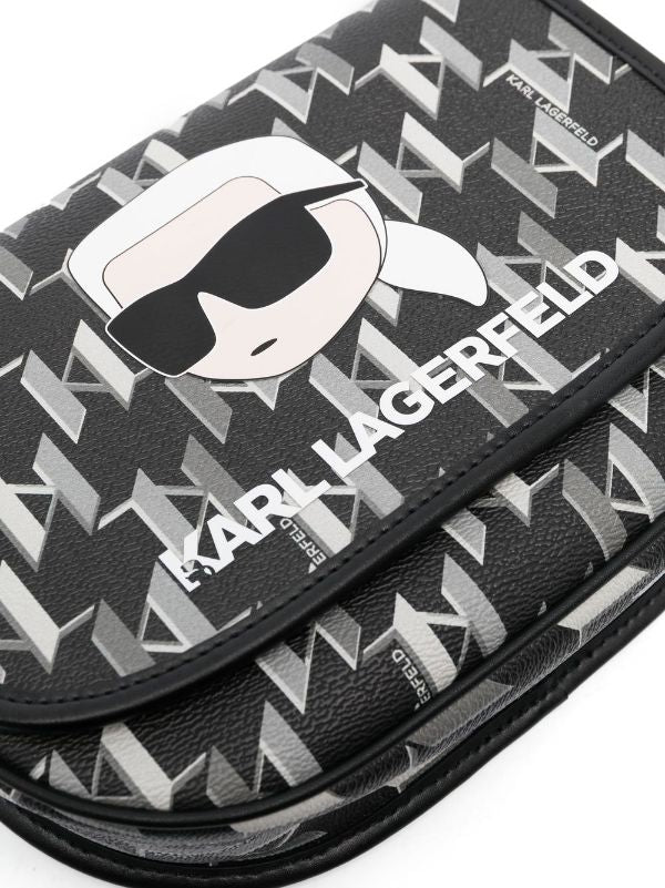 KARL LAGERFELD IKONIK 2.0 MONOGRAM CROSS BODY BAG