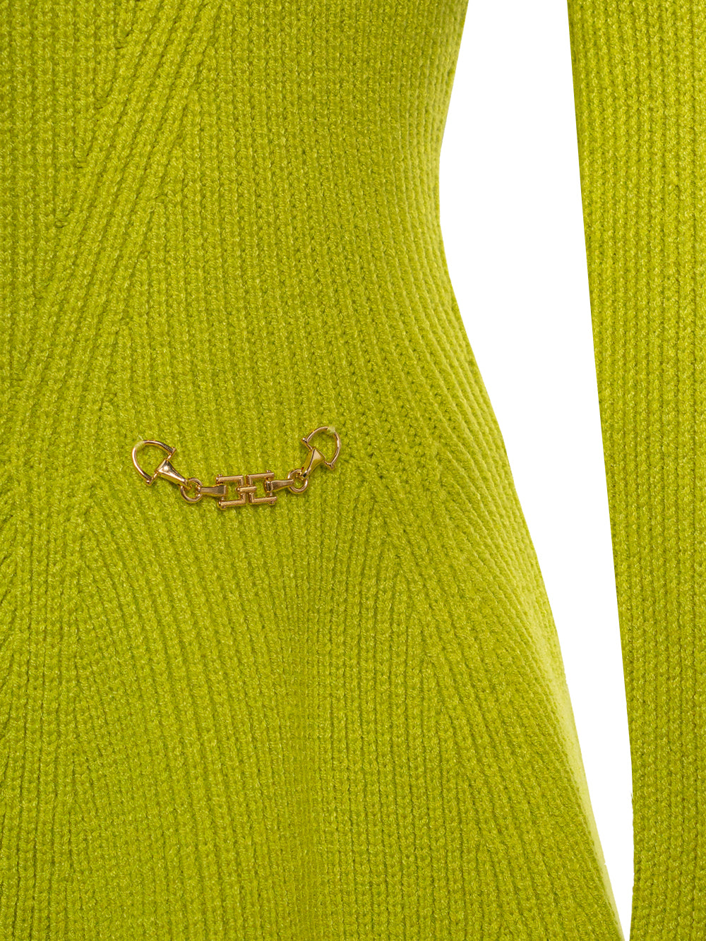 ELISABETTA FRANCHI ASYMMETRIC-DESIGN PEPLUM KNITTED TOP