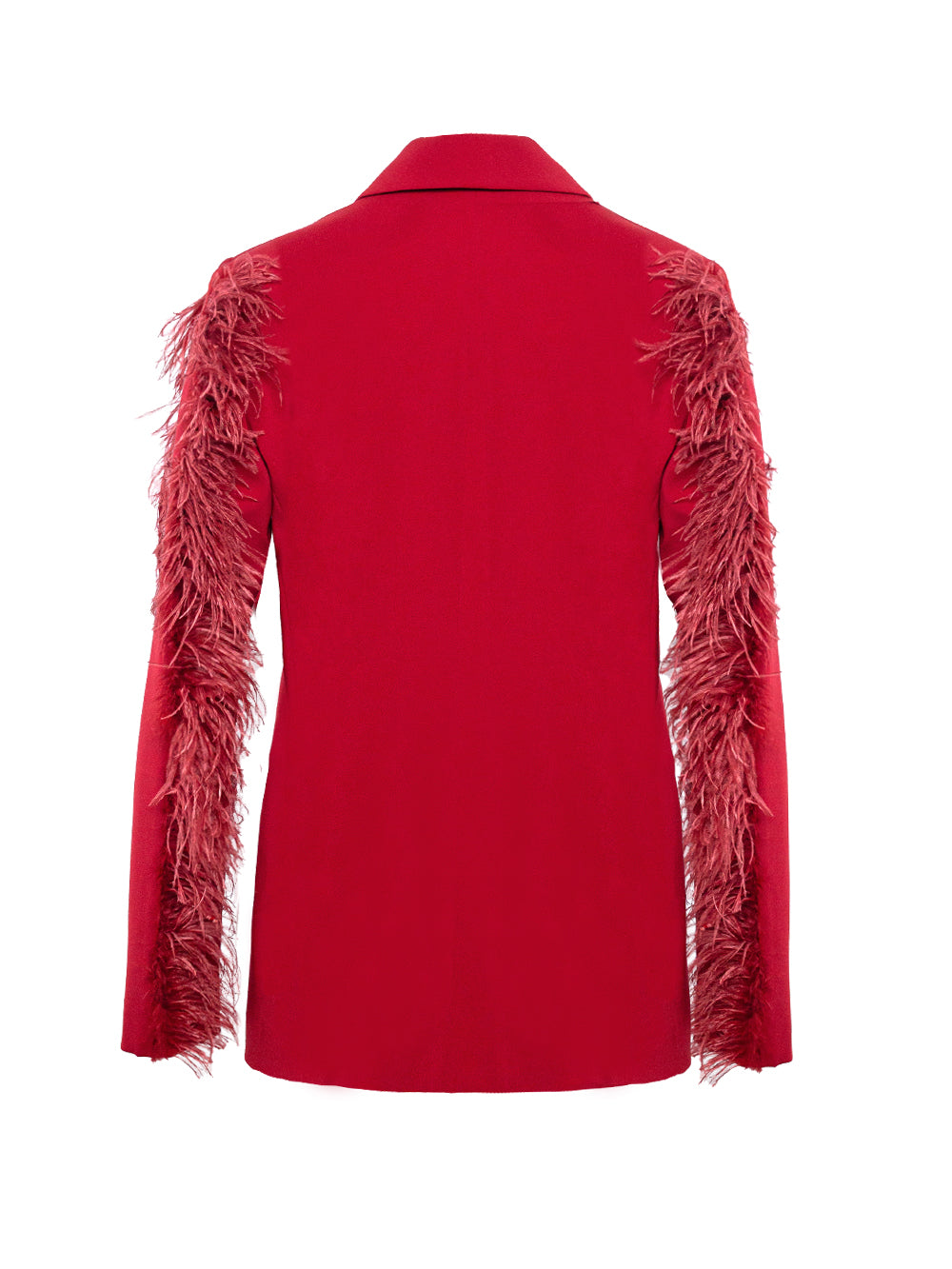 PATRIZIA PEPE FEATHER-DETAILING DOUBLE-BREASTED BLAZER