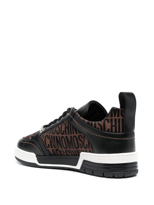 MOSCHINO LOGO-PRINT LOW-TOP SNEAKERS