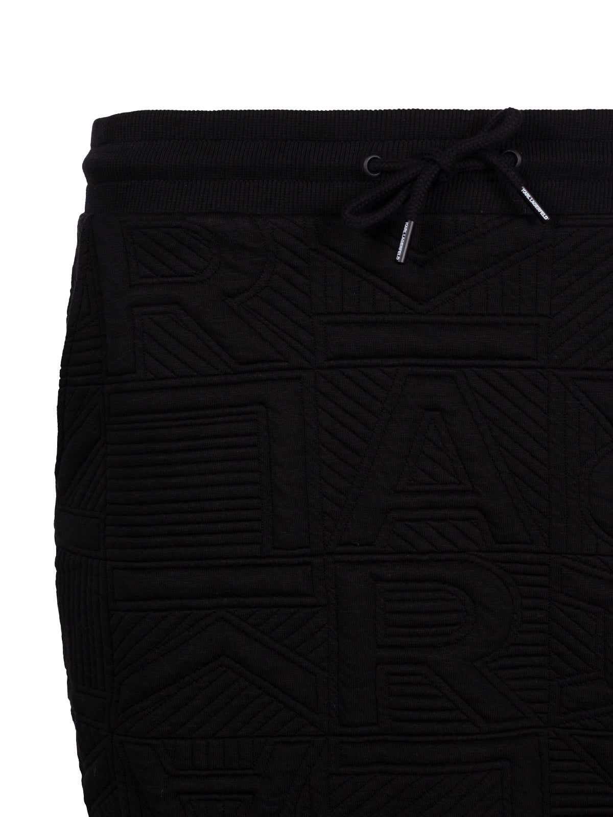 KARL LAGERFELD LOGO-EMBROIDERED ELASTICATED-WAISTBAND MINISKIRT