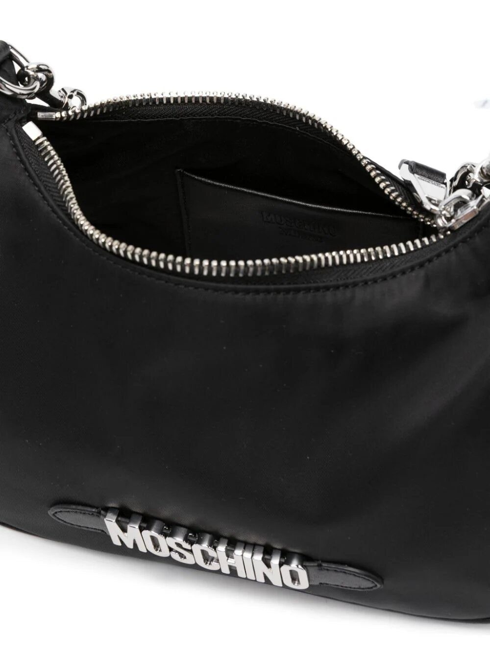 MOSCHINO LOGO-PLAQUE DETAIL SHOULDER BAG