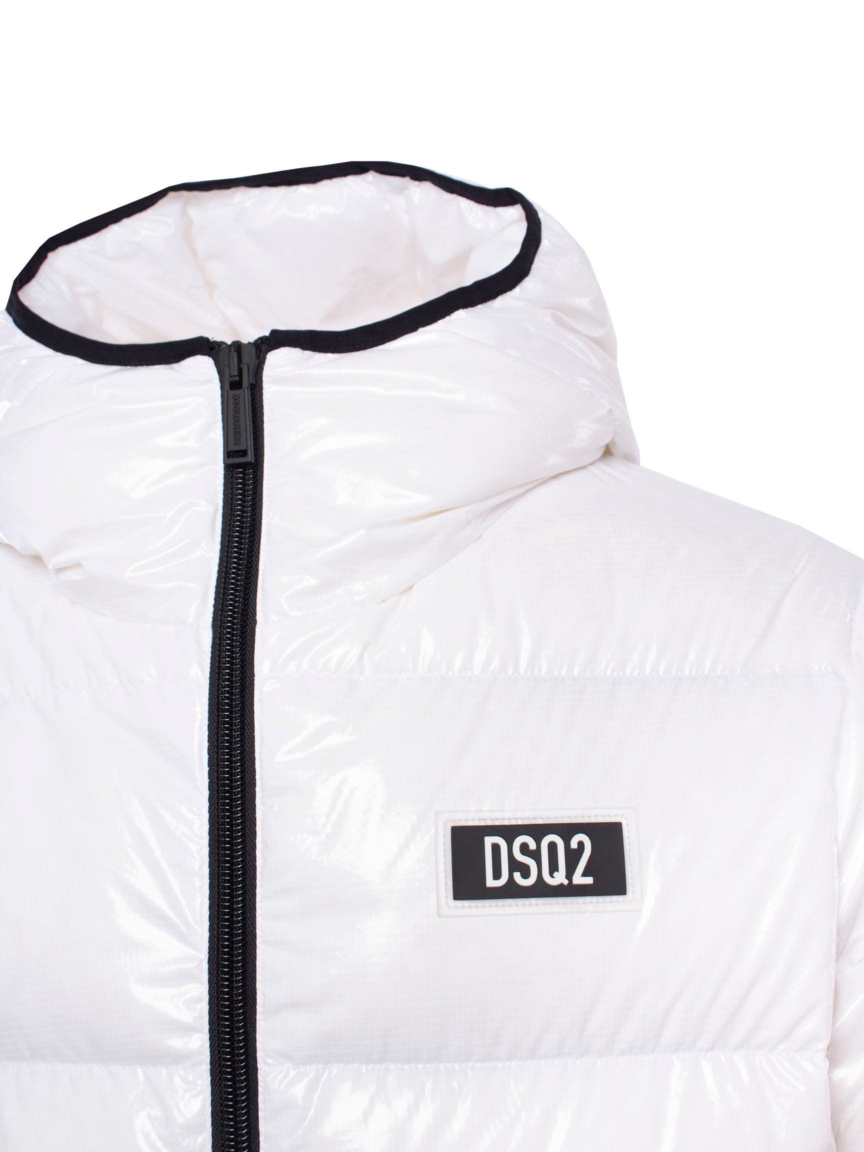 DSQUARED2 OGO-PATCH HOODED DOWN JACKET