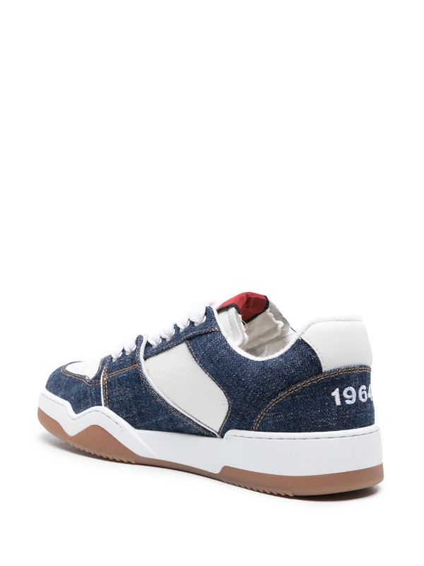 DSQUARED2 SPIKER DENIM-PANELLED SNEAKERS