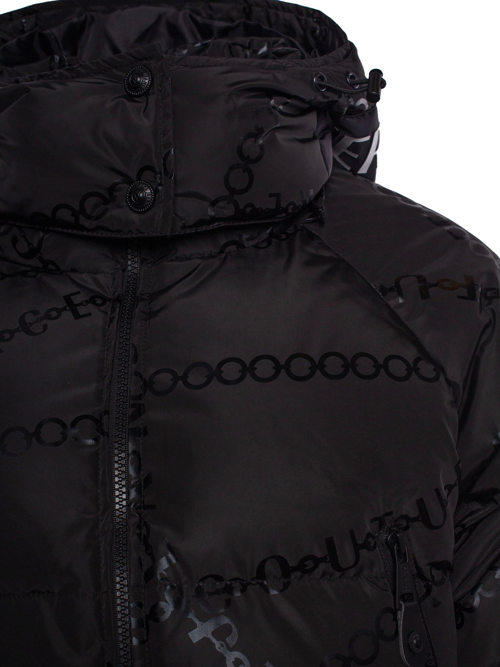 VERSACE JEANS COUTURE LOGO-PRINT CROPPED PUFFER JACKET