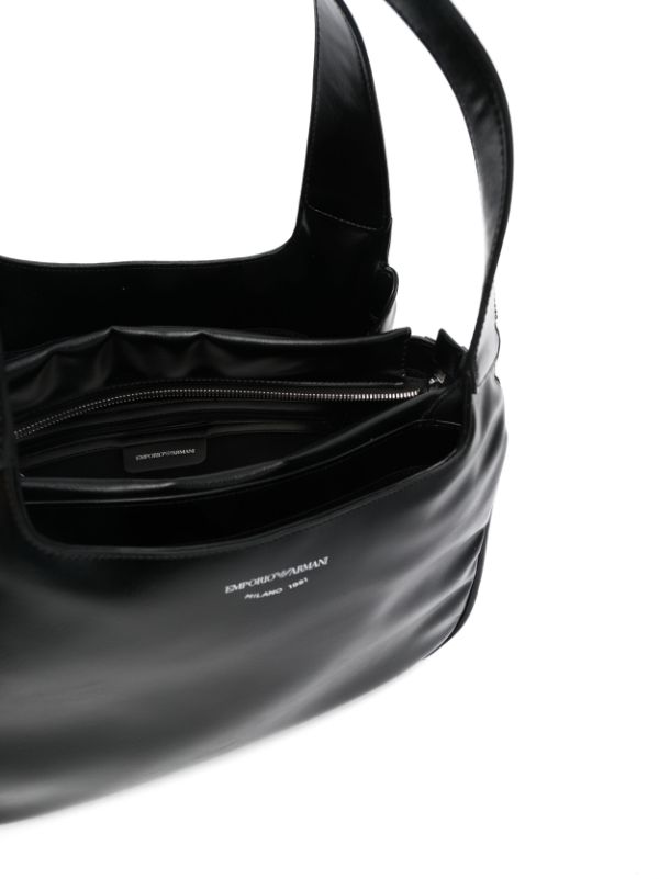 EMPORIO ARMANI LOGO-STAMP PATENT-FINISH TOTE BAG