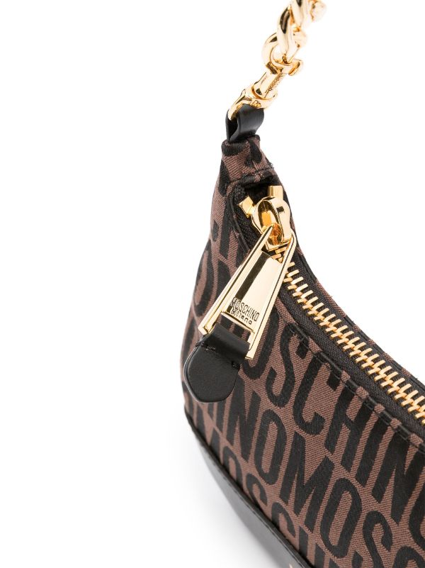 MOSCHINO LOGO-JACQUARD SHOULDER BAG