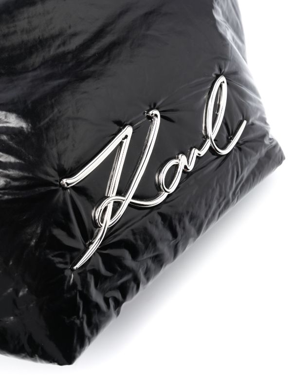 KARL LAGERFELD K/SIGNATURE LOGO-PLAQUE TOTE BAG