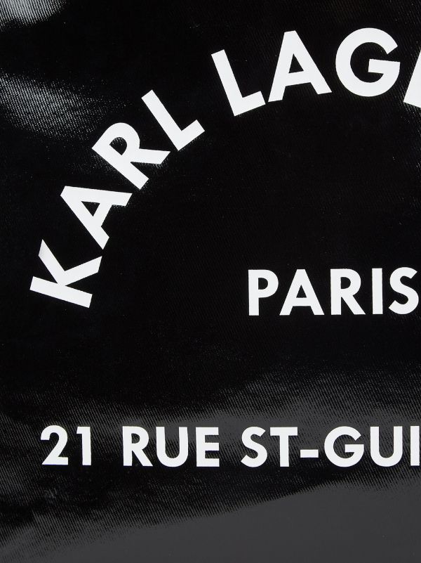 KARL LAGERFELD LOGO-PRINT TWILL TOTE BAG