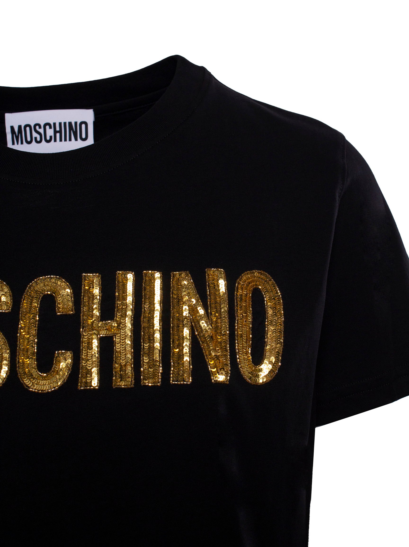 MOSCHINO LOGO-EMBELLISHED COTTON T-SHIRT