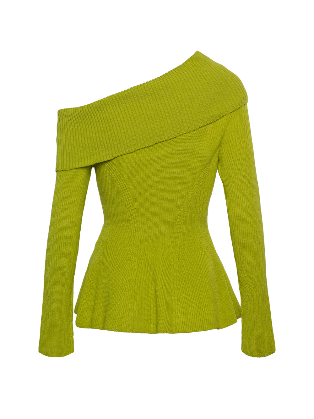 ELISABETTA FRANCHI ASYMMETRIC-DESIGN PEPLUM KNITTED TOP