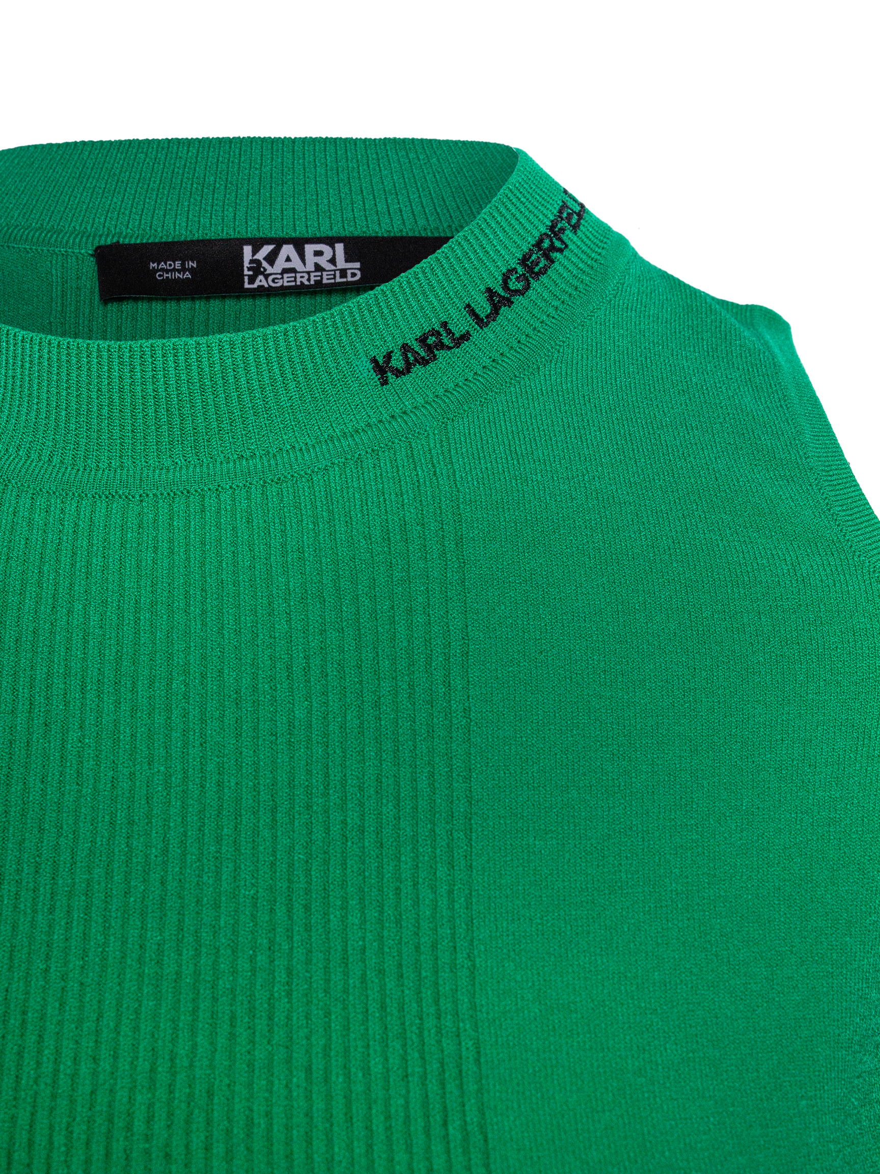 KARL LAGERFELD CUT-OUT KNITTED TOP