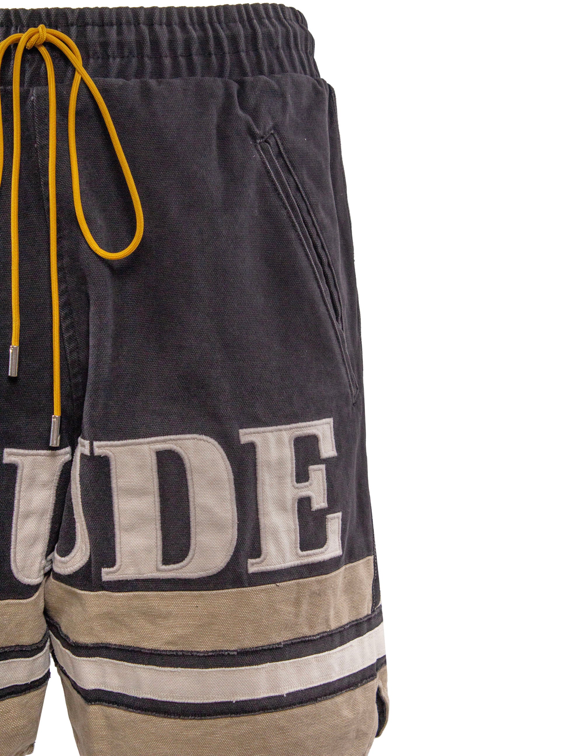 RHUDE LOGO-EMBROIDERED COTTON SHORTS