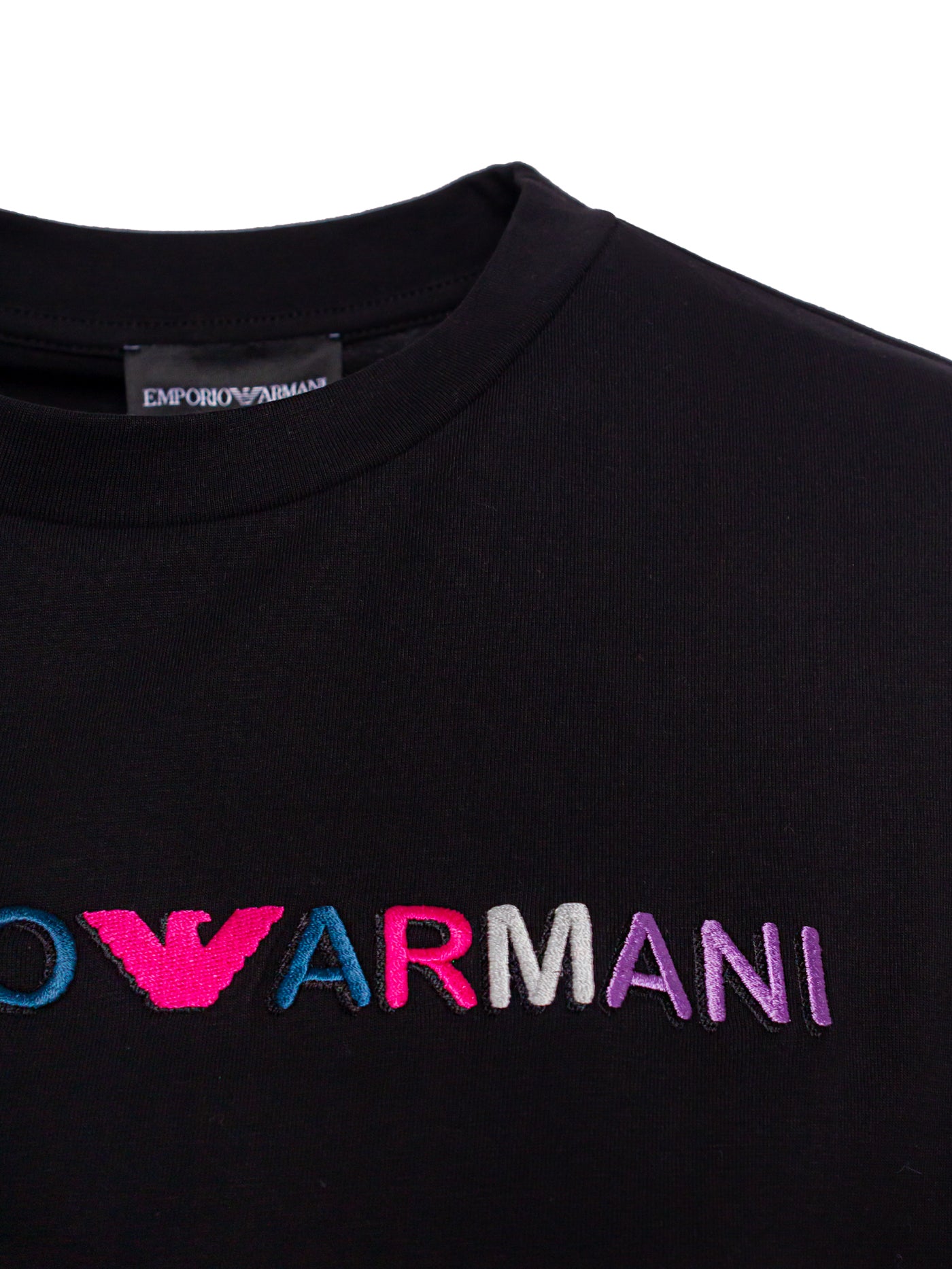 EMPORIO ARMANI LOGO-EMBROIDERED COTTON T-SHIRT