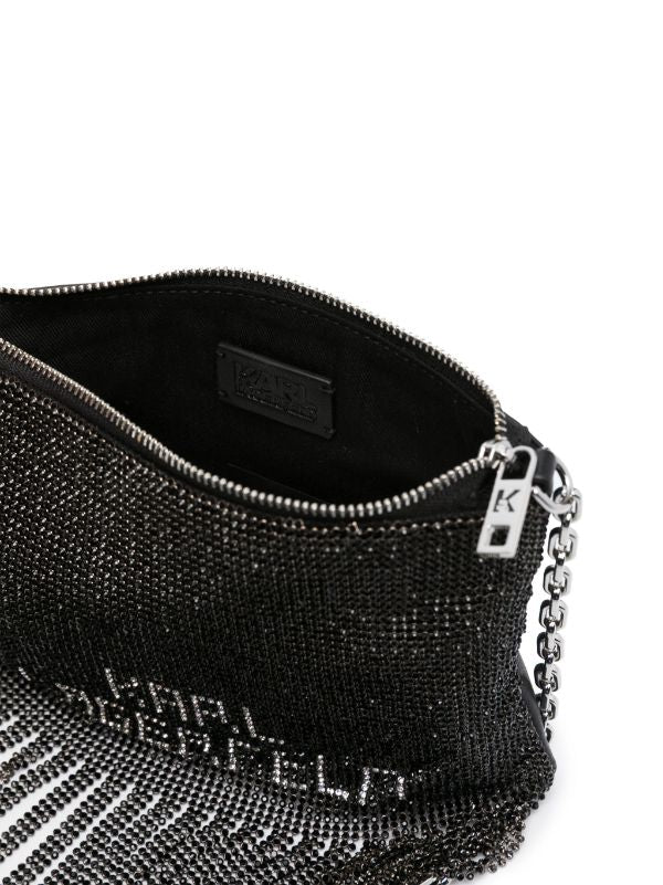 KARL LAGERFELD SMALL K/EVENING WATERFALL SHOULDER BAG
