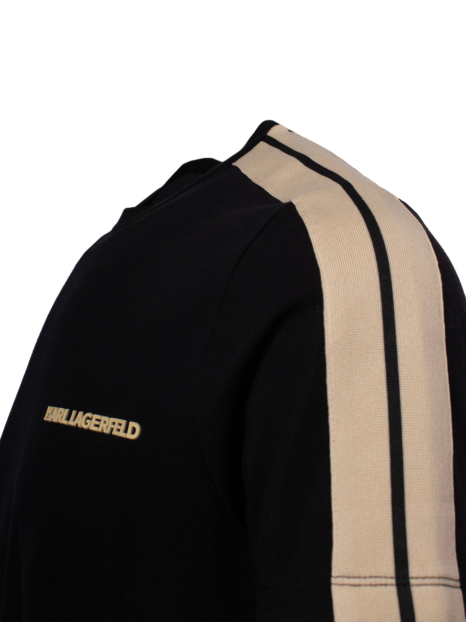 KARL LAGERFELD LOGO-PRINT STRIPED T-SHIRT