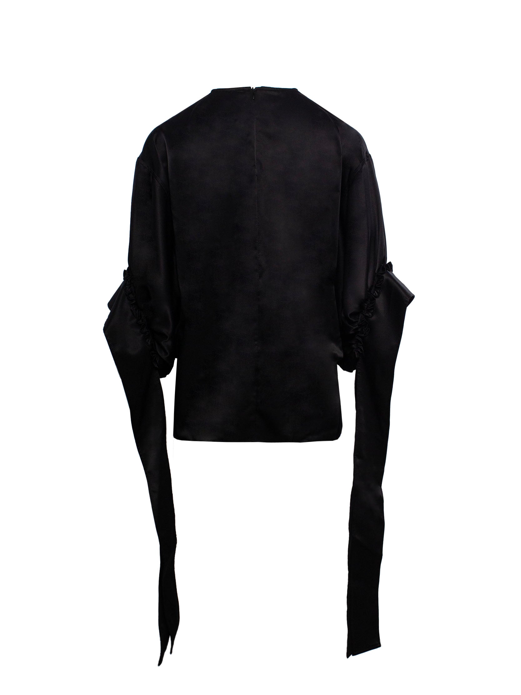 JW ANDERSON SATIN-FINISH PLEATED BLOUSE