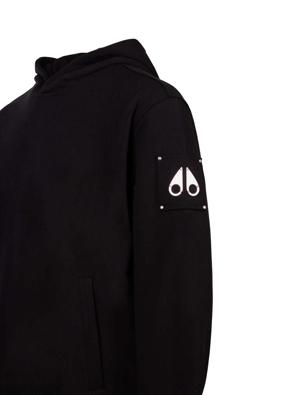 MOOSE KNUCKLES HARTSFIELD LOGO-PLAQUE COTTON HOODIE