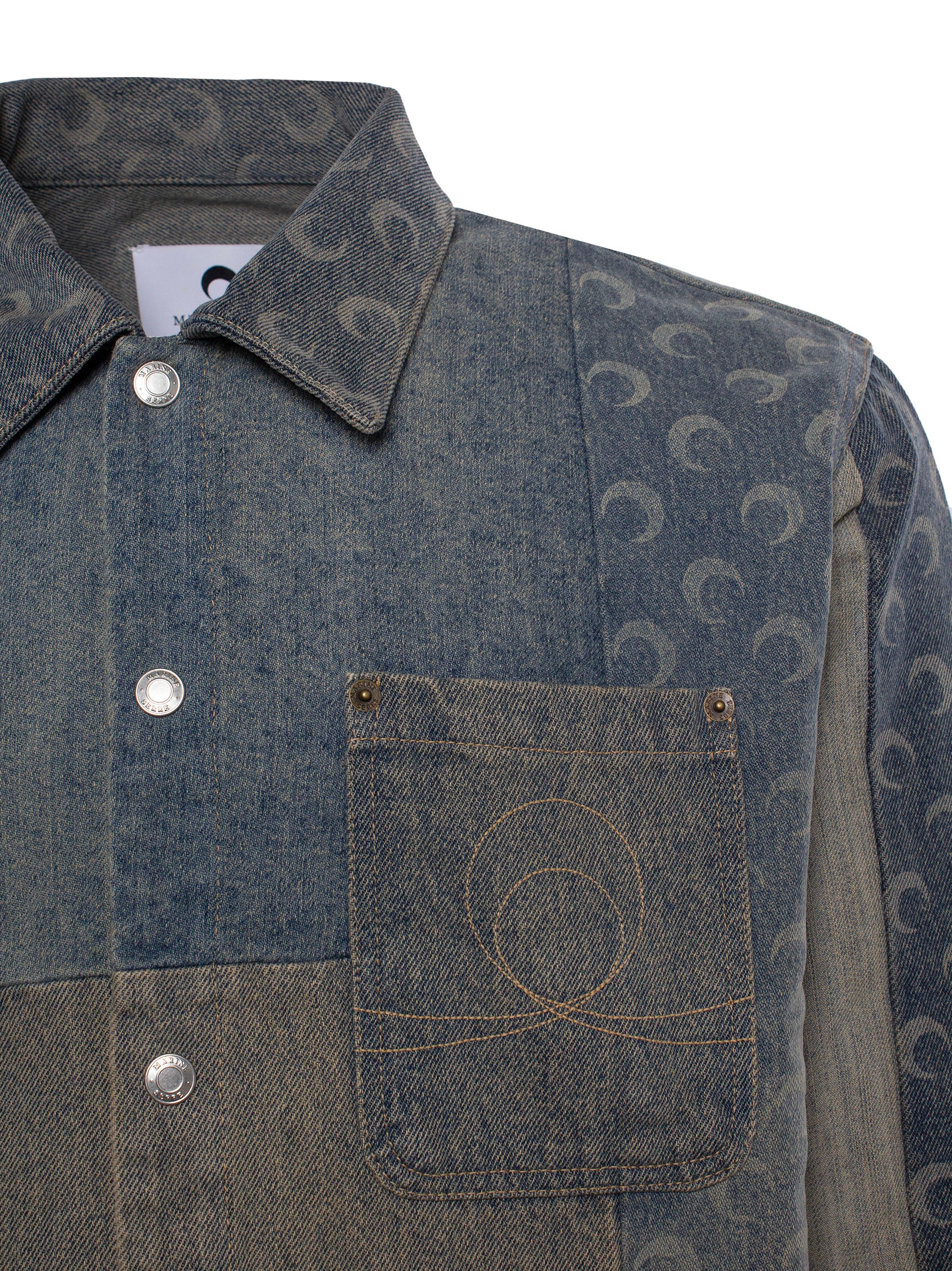 MARINE SERRE REGENERATED CRESCENT MOON-PRINT SHIRT