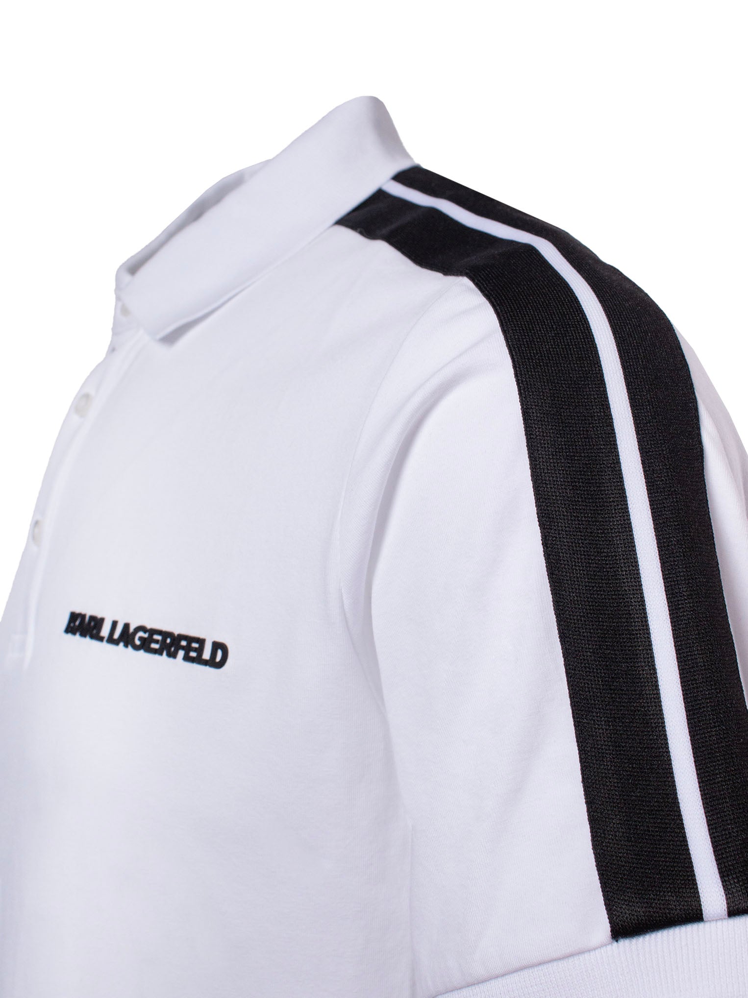 KARL LAGERFELD LOGO-PRINT COTTON POLO SHIRT