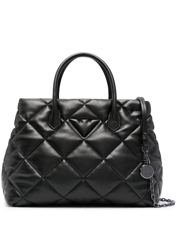 EMPORIO ARMANI LARGE DIAMOND-QUILTED TOTE BAG