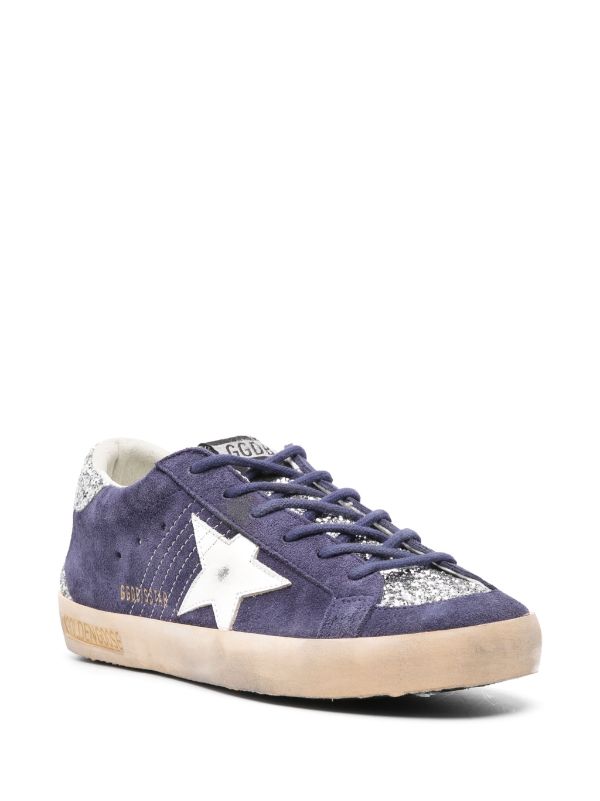 GOLDEN GOOSE SUPERSTAR GLITTER-PANEL SNEAKERS