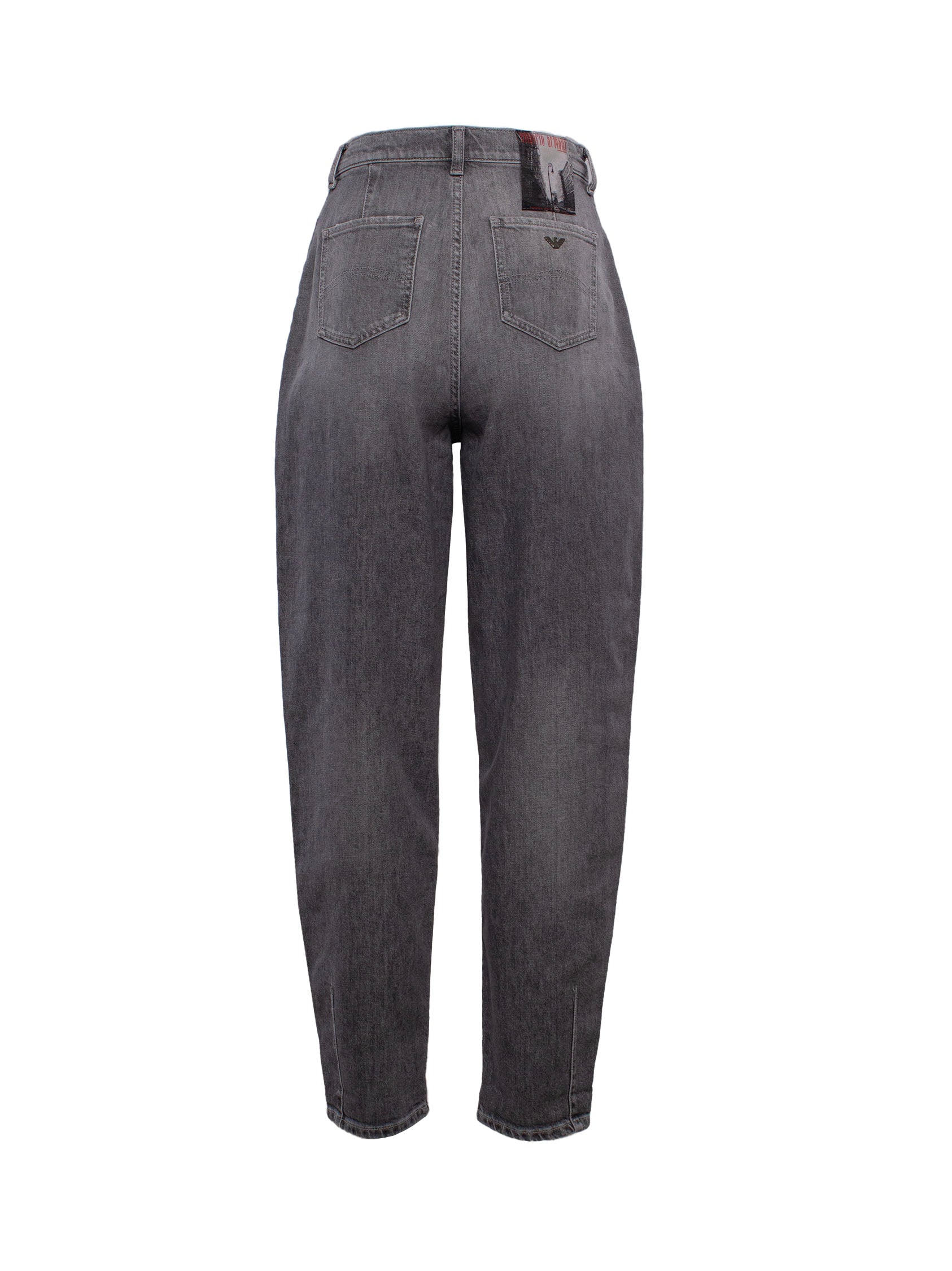 EMPORIO ARMANI STONEWASHED HIGH-WAISTED TAPERED JEANS