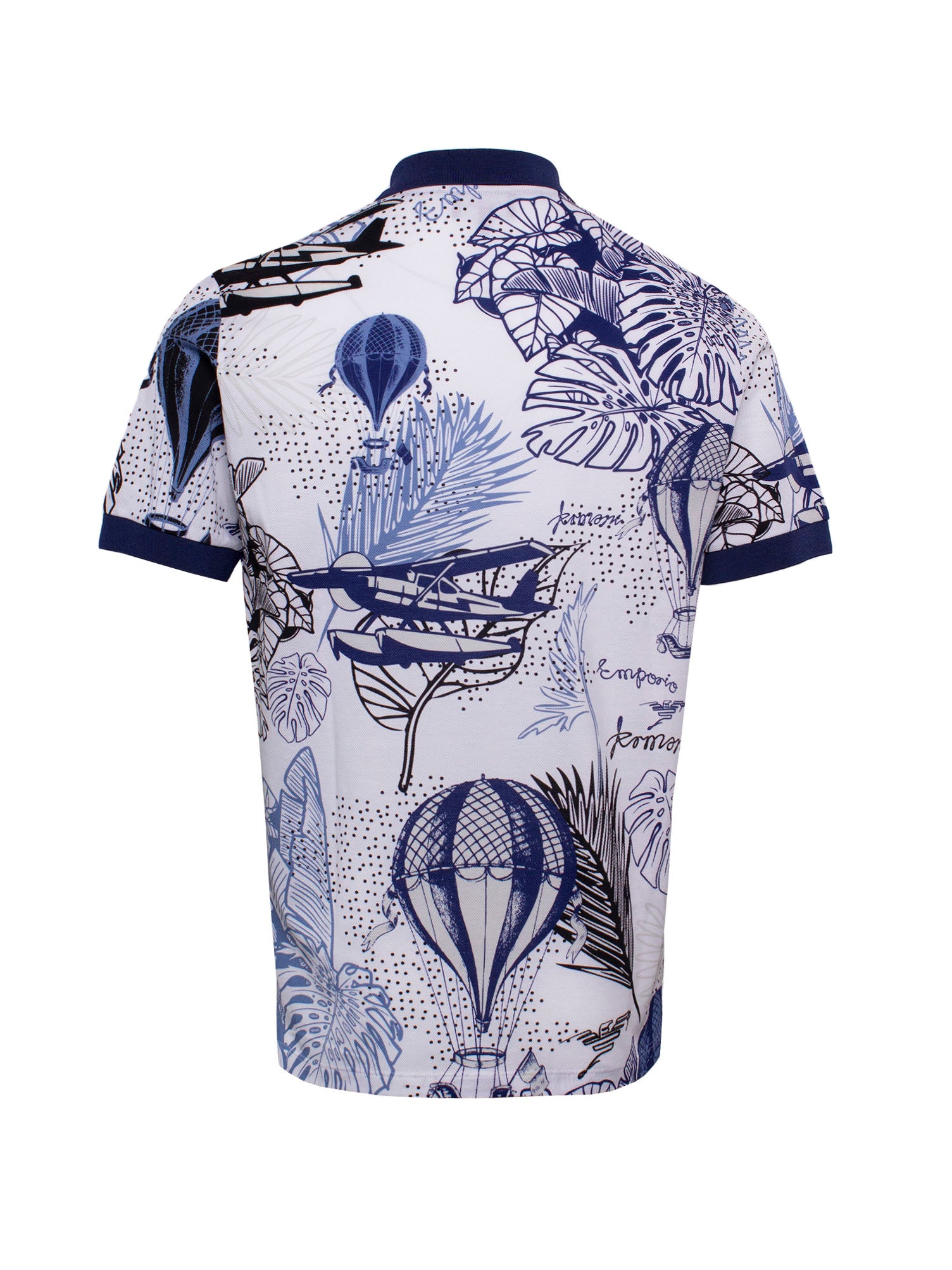 EMPORIO ARMANI GRAPHIC-PRINT COTTON POLO SHIRT