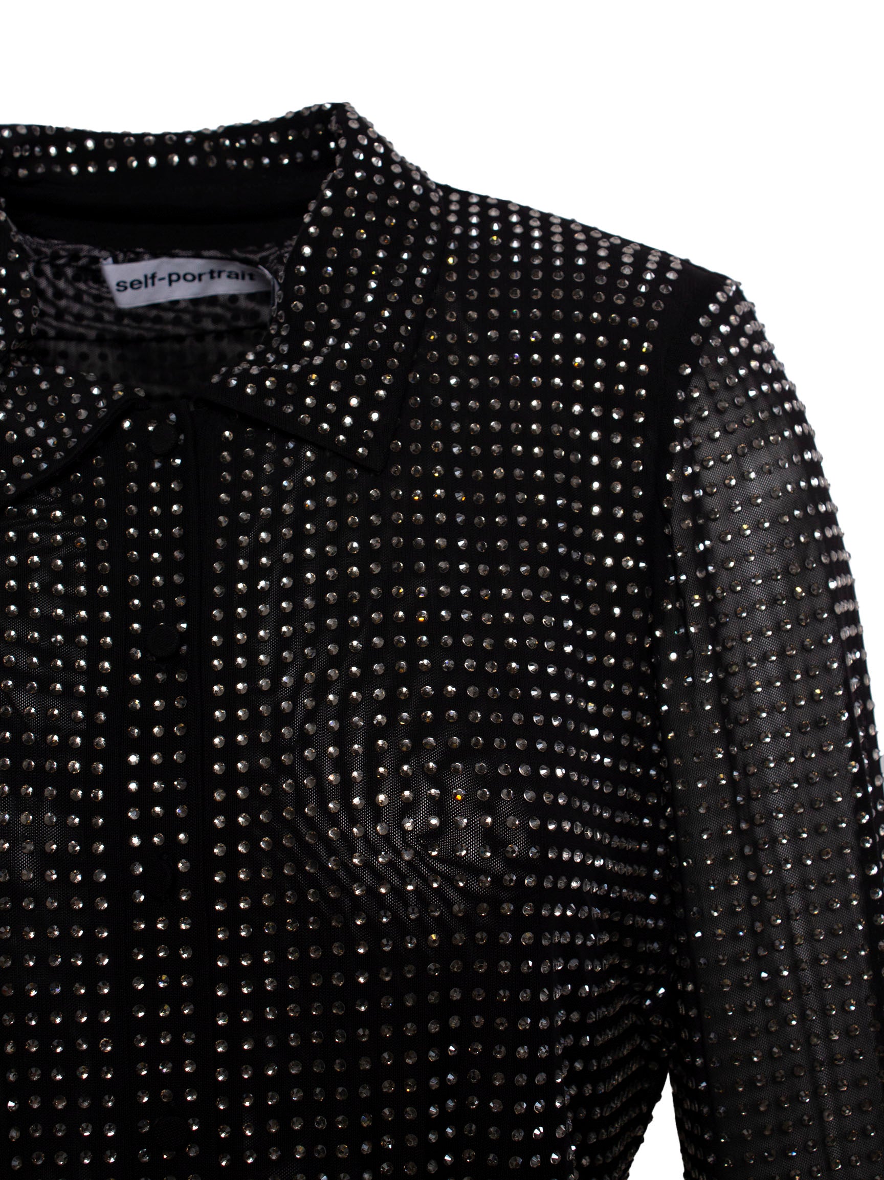 SELF-PORTRAIT RHINESTONE-EMBELLISHED MINIDRESS