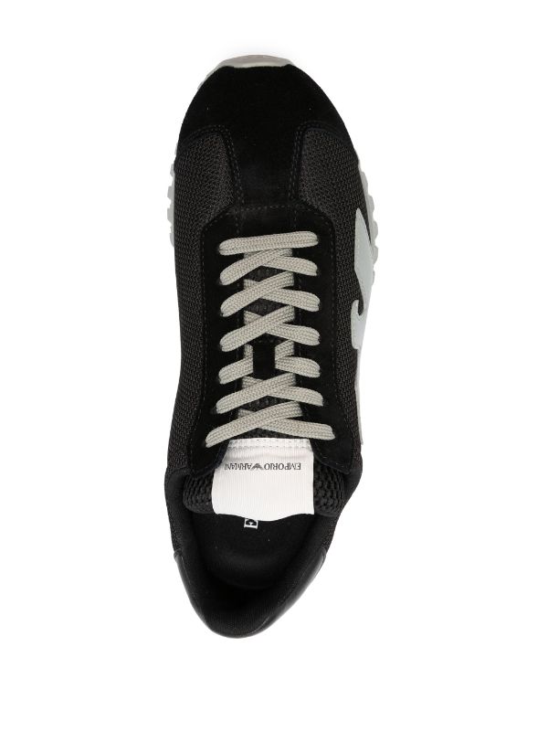 EMPORIO ARMANI EAGLE-PATCH LOW-TOP SNEAKERS