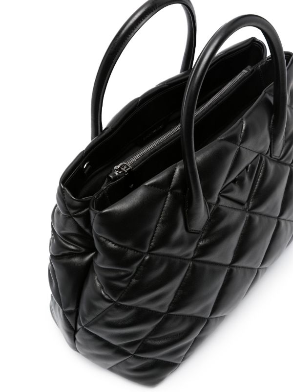 EMPORIO ARMANI LARGE DIAMOND-QUILTED TOTE BAG