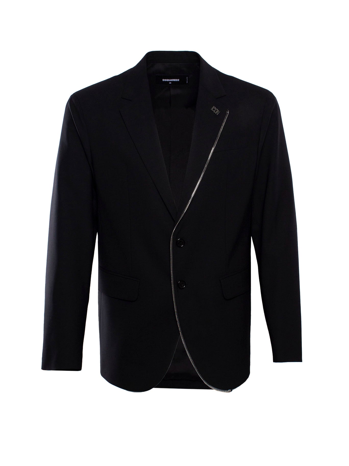 DSQUARED2 ZIP-DETAIL SINGLE-BREASTED BLAZER