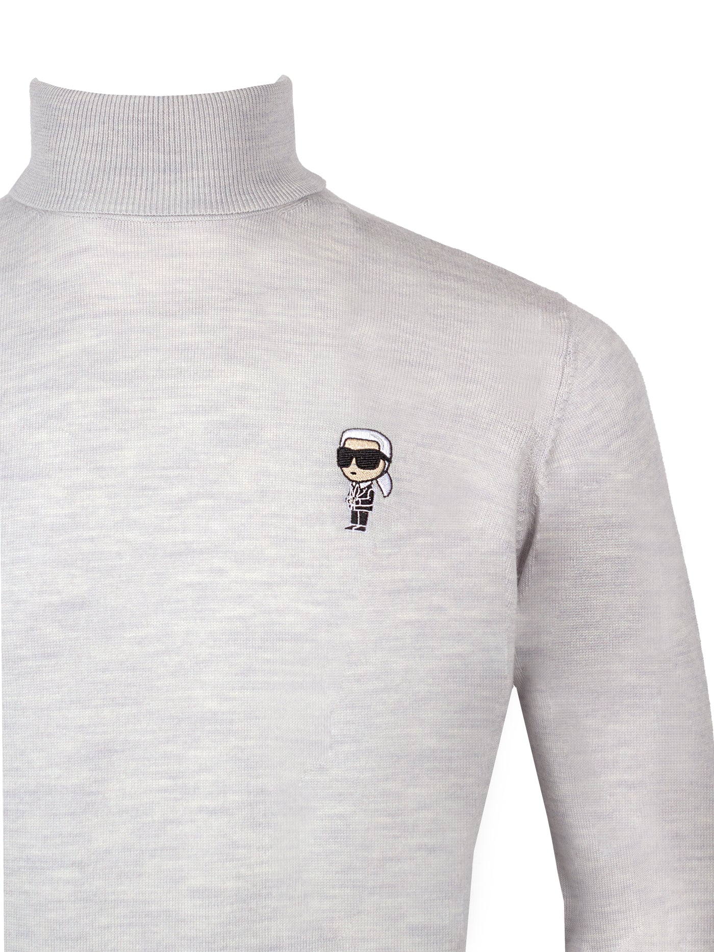 KARL LAGERFELD LOGO-EMBROIDERED WOOL JUMPER