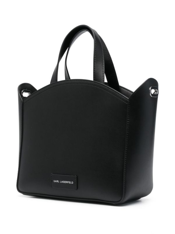 KARL LAGERFELD K/CIRCLE LEATHER TOTE BAG