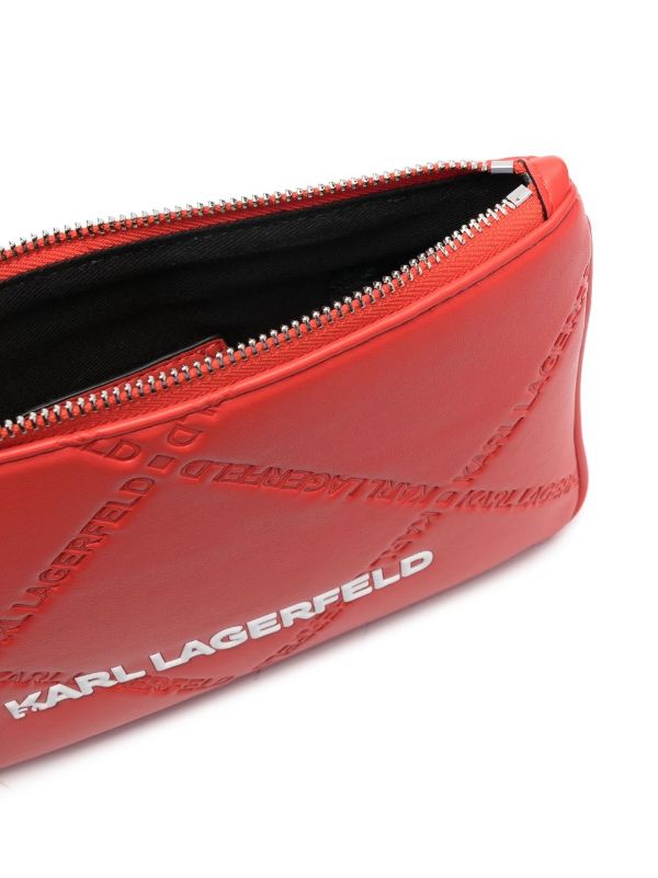 KARL LAGERFELD K/SKUARE EMBOSSED POUCH