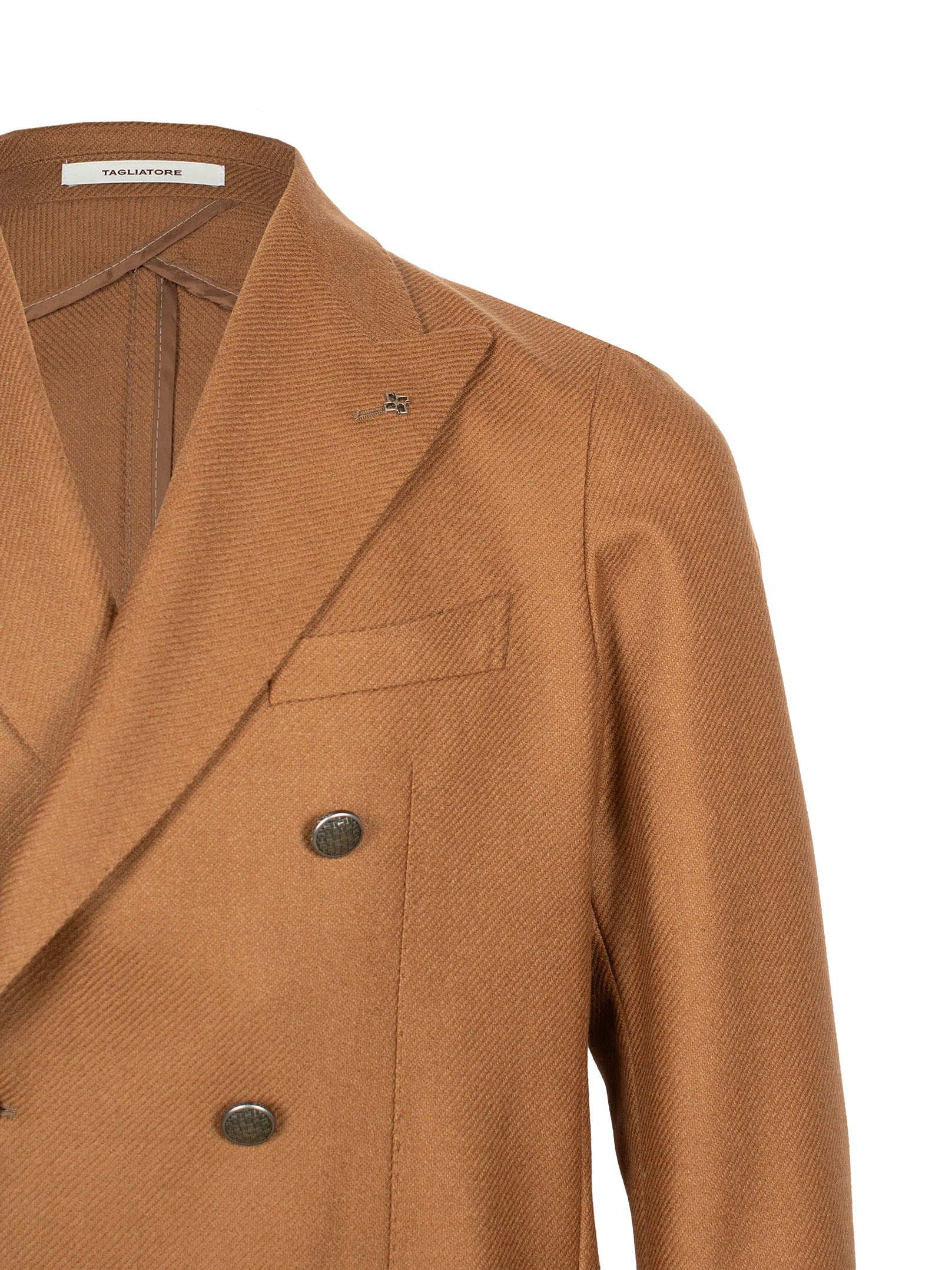 TAGLIATORE LOGO-PLAQUE DOUBLE-BREASTED BLAZER