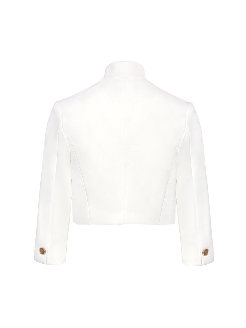 ELISABETTA FRANCHI HIGH-NECK V-NECK CROPPED JACKET