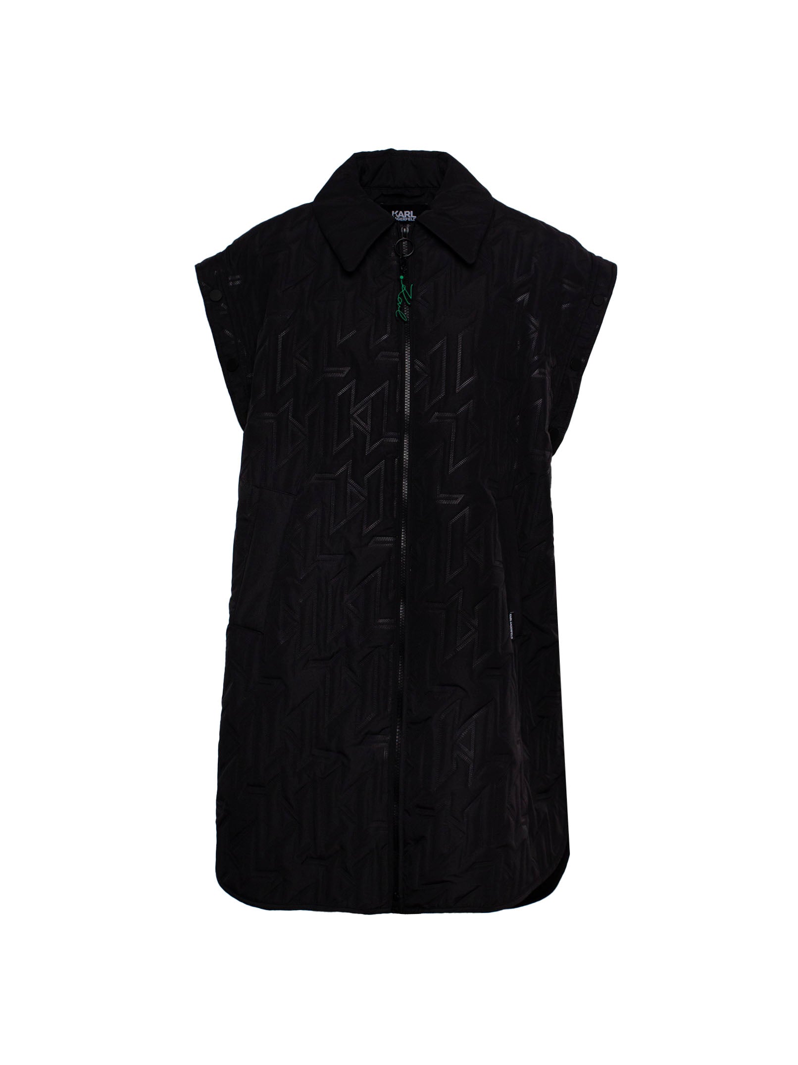 KARL LAGERFELD LOGO-EMBOSSED ZIP-UP PARKA