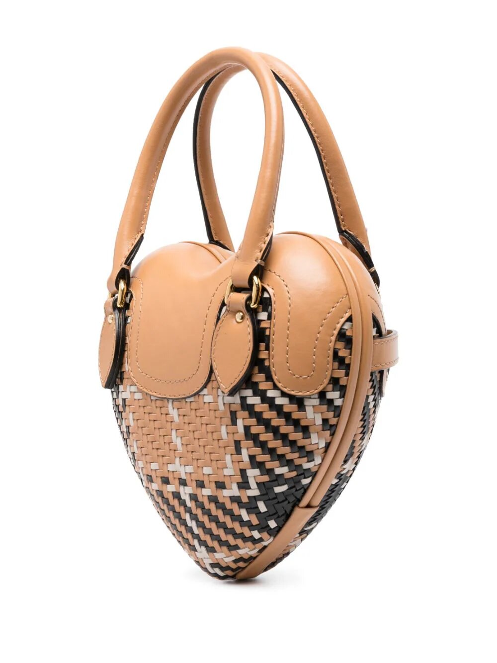 MOSCHINO HEART SHAPED WOVEN BAG