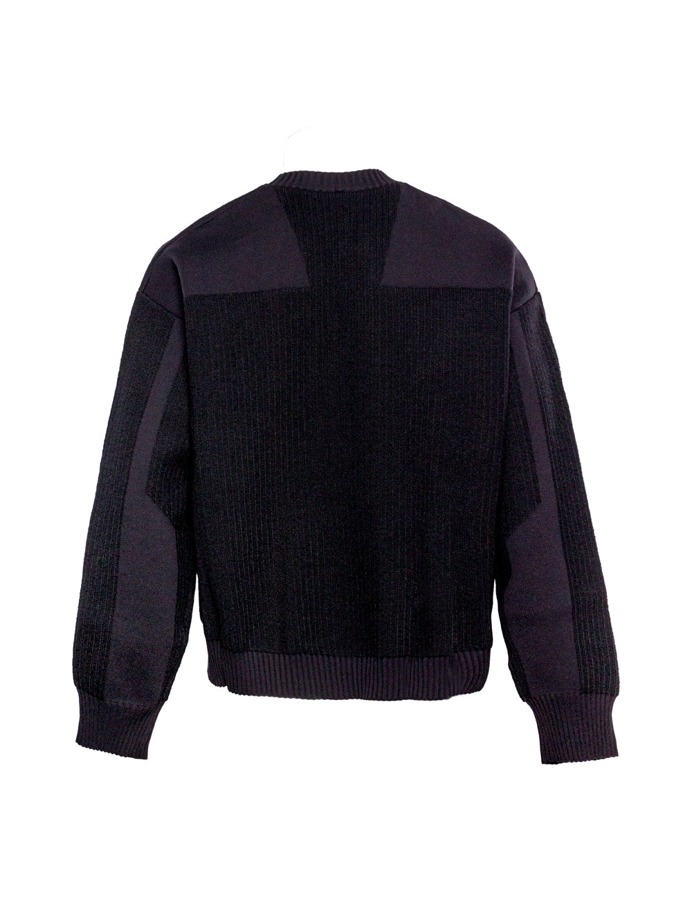 Y-3 RIBBED-KNIT PANELLED JUMPER