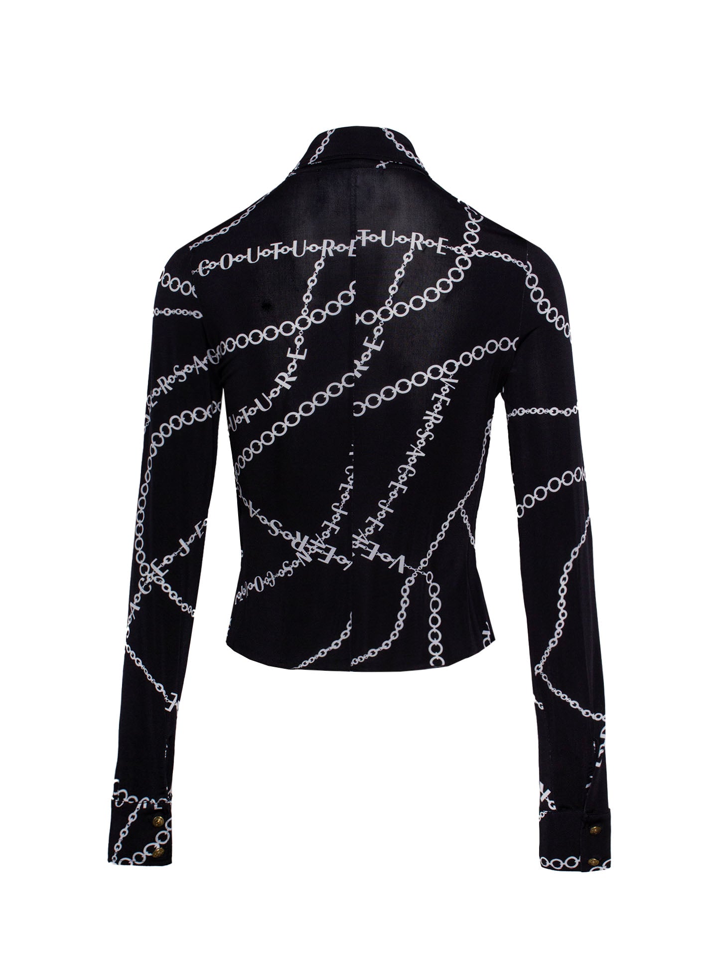 VERSACE JEANS COUTURE NECKLACE-PRINT JERSEY SHIRT