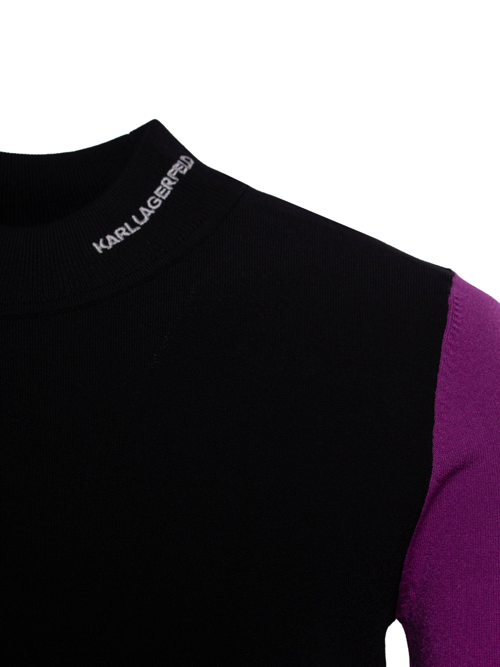 KARL LAGERFELD COLOUR-BLOCK FINE-KNIT JUMPER