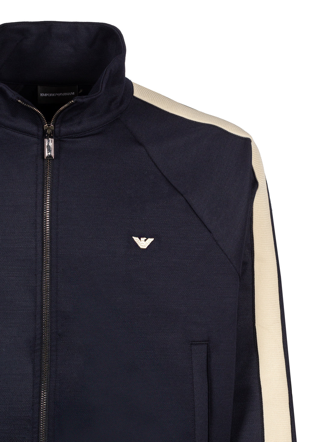 EMPORIO ARMANI CONTRASTING-STRIPE ZIP-UP JACKET