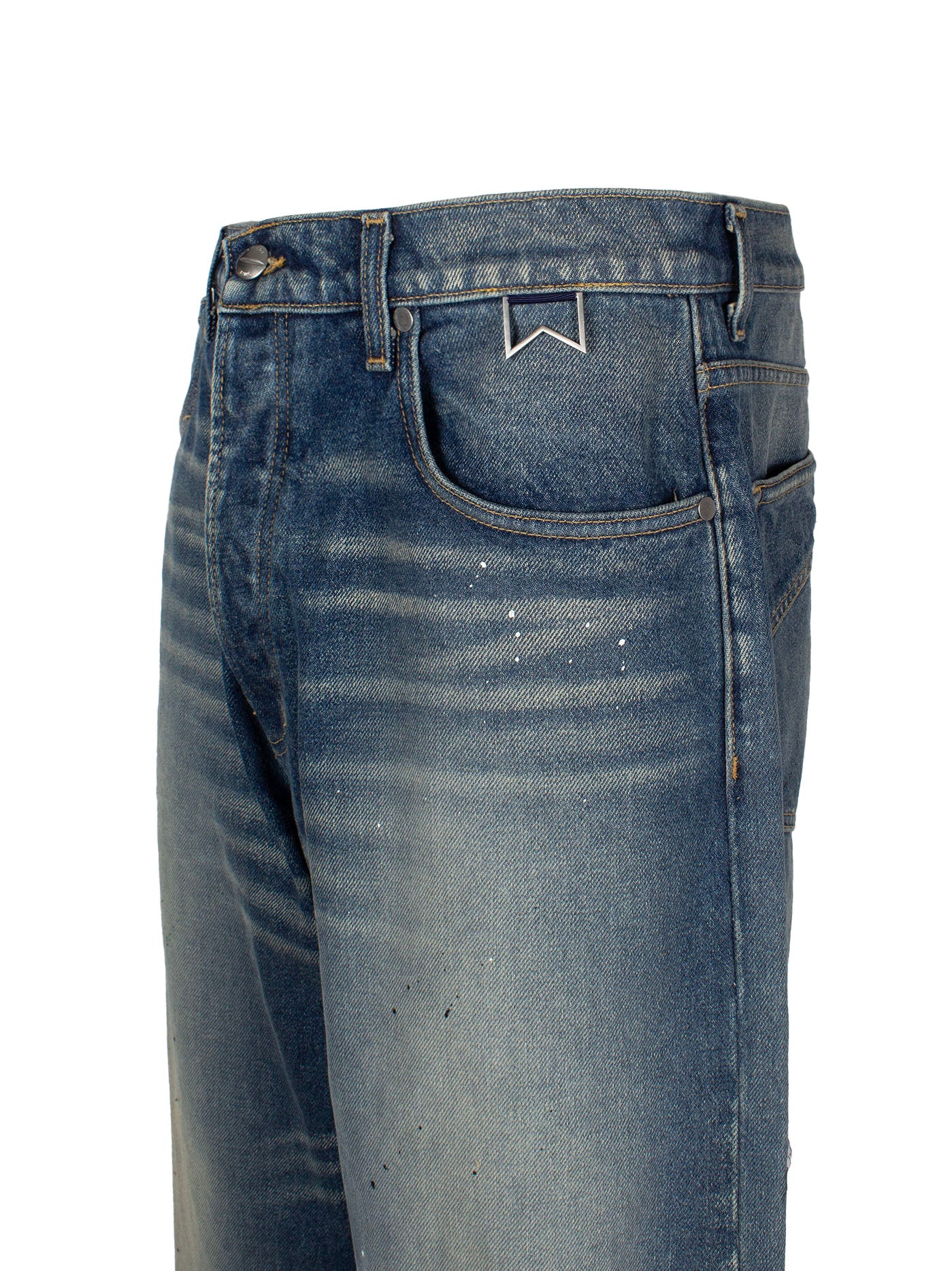 RHUDE MID-RISE WIDE-LEG JEANS