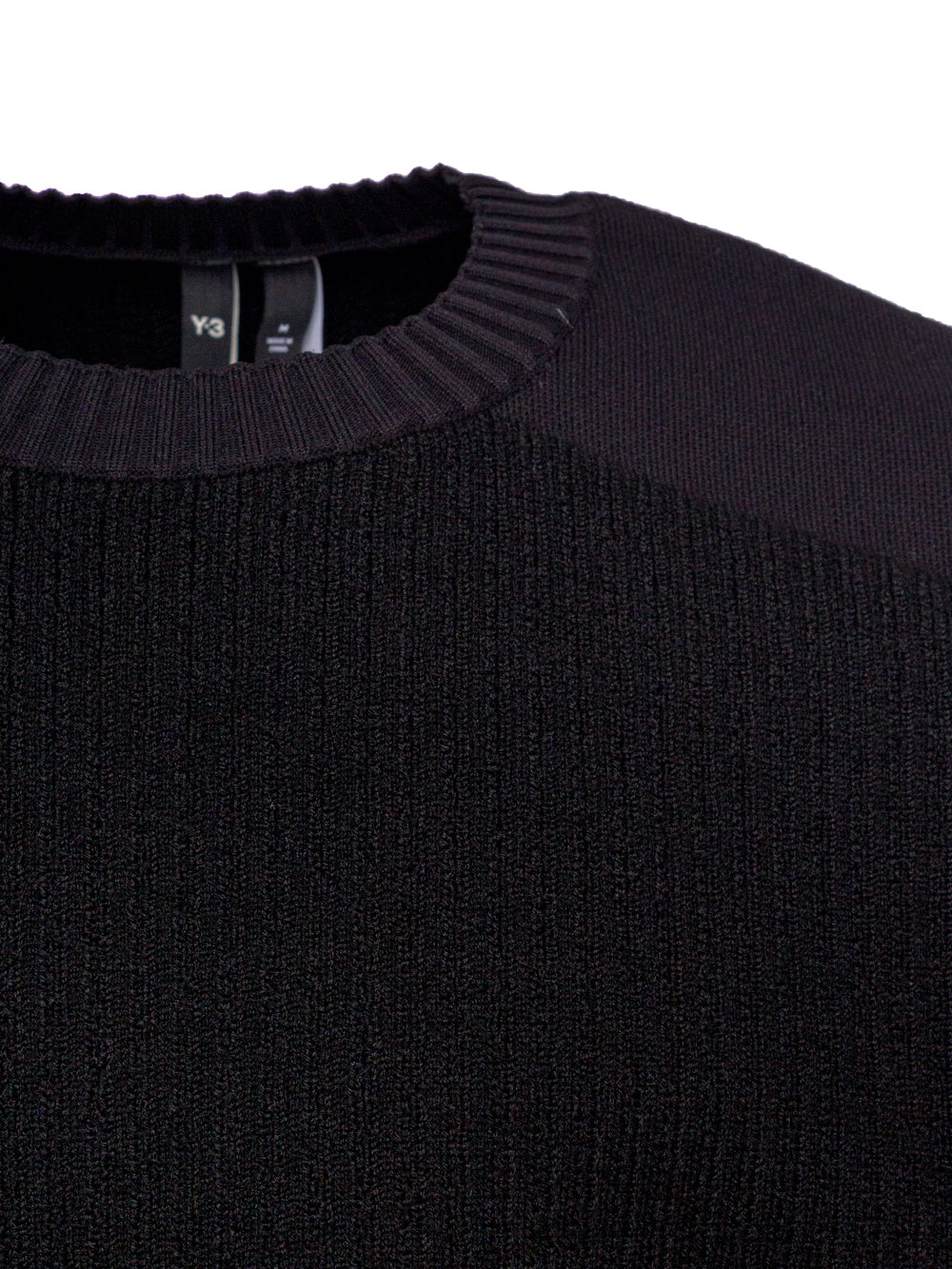 Y-3 RIBBED-KNIT PANELLED JUMPER
